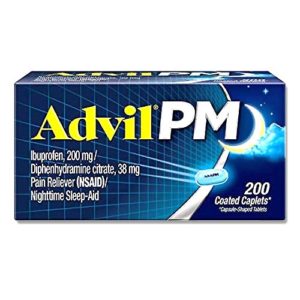 Advil PM Pain Reliever Nighttime Sleep Aid 200 Caplets