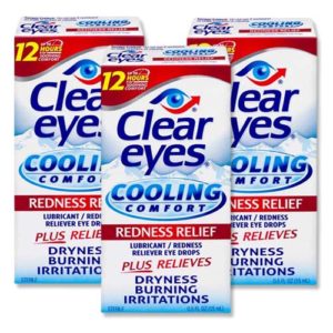 Clear Eyes Cooling Comfort Redness Relief Eye Drops 15ml x 3 PCS