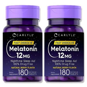 CARLYLE Nighttime Sleep Aid Melatonin 12mg 2 BOX