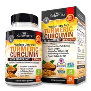 BioSchwartz Turmeric Curcumin Bioperine 1500mg Supplement 90 Veggie Caps